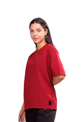 Plain Maroon Tee - Drop Shoulder - Unisex - Two One