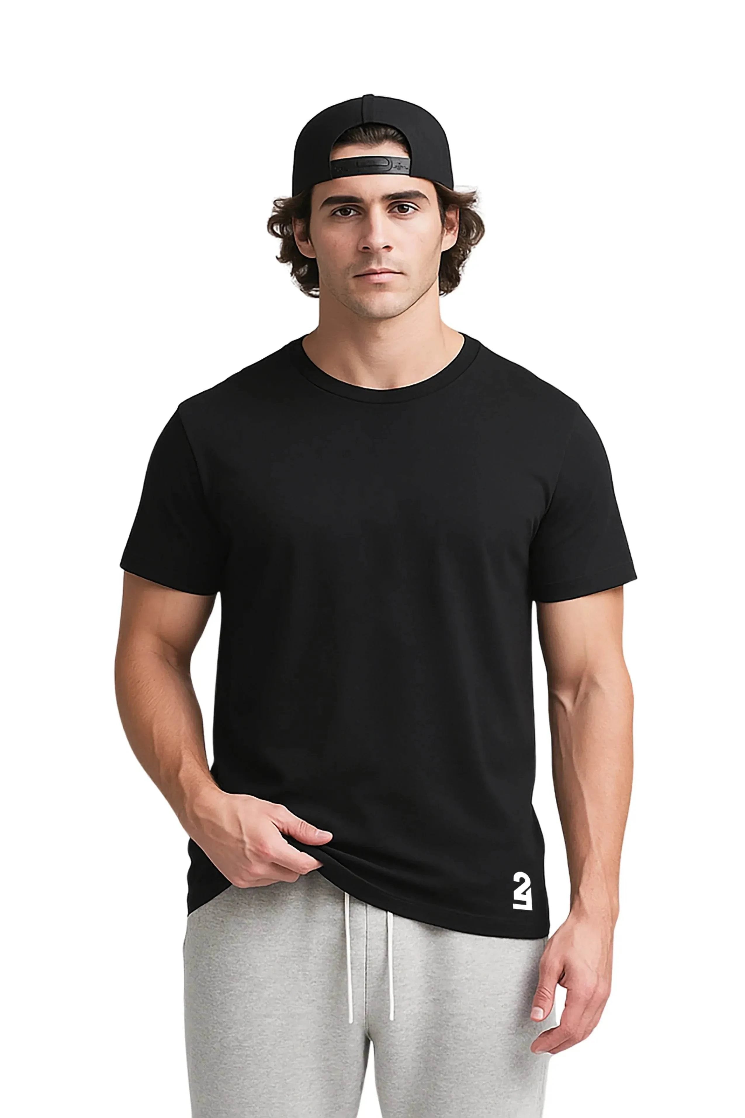 Classic Plain Black Tee - Unisex - Two One